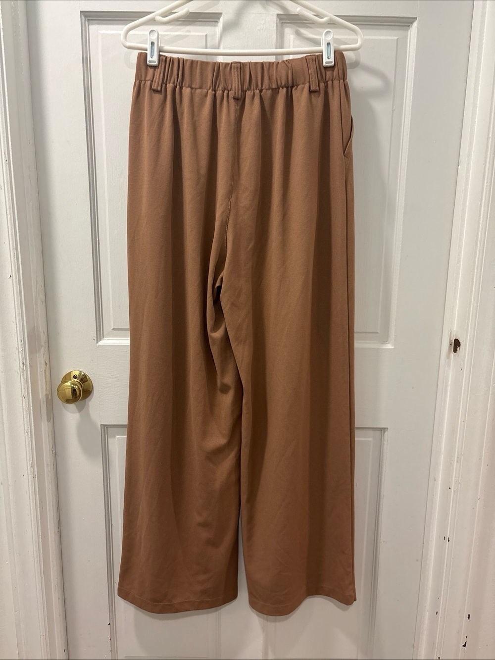 Halara Women’s High Waisted Pocket Wide Leg Waffle Work Pants Size M Tall Brown - Picture 8 of 8